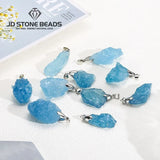 Natural Raw Aquamarine Stone Pendant for Jewelry Making