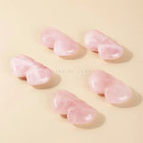1 Pcs Rose Pink Crystal Stones Heart To Heart Crafts Healing Love Toghter