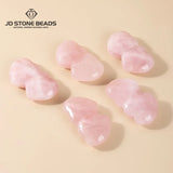 1 Pcs Rose Pink Crystal Stones Heart To Heart Crafts Healing Love Toghter