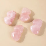 1 Pcs Rose Pink Crystal Stones Heart To Heart Crafts Healing Love Toghter