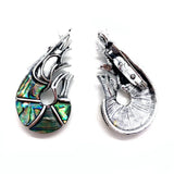 Abalone Shellfish Pendant Brooch Shell Pin Jewelry DIY Earrings Necklace 28x52mm