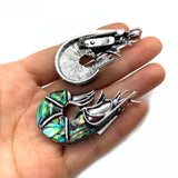 Abalone Shellfish Pendant Brooch Shell Pin Jewelry DIY Earrings Necklace 28x52mm