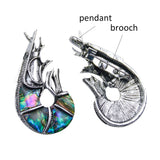 Abalone Shellfish Pendant Brooch Shell Pin Jewelry DIY Earrings Necklace 28x52mm