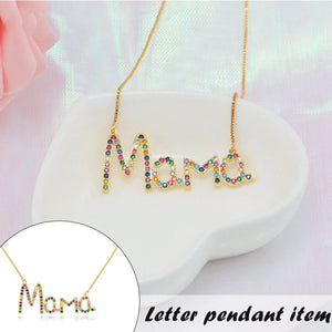 MaMa Letters Pendant Necklace Chain Gift Jewelry for Family Women