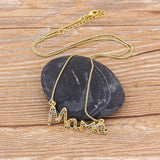 MaMa Letters Pendant Necklace Chain Gift Jewelry for Family Women