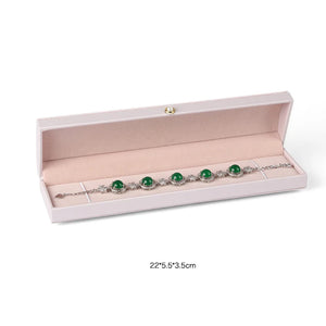 Pink Leather Pearl Buckle Jewelry Box - Ring Pendant Bracelet Box