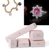 Pink Leather Pearl Buckle Jewelry Box - Ring Pendant Bracelet Box