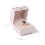 Pink Leather Pearl Buckle Jewelry Box - Ring Pendant Bracelet Box