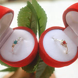 3D Red Rose Jewelry Box Wedding Ring Earrings Holder Gift Case
