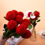 3D Red Rose Jewelry Box Wedding Ring Earrings Holder Gift Case