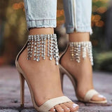Rhinestone Tassel Anklet Chain Crystal Foot Jewelry Girl Gift
