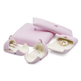 Pink Double Mesh Leather Ring Box Wedding Jewelry Box