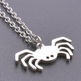 Rainbow Punk Spider Necklace Men Party Stainless Steel Charms Pendants