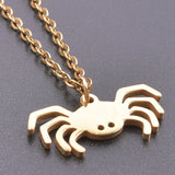 Rainbow Punk Spider Necklace Men Party Stainless Steel Charms Pendants