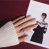 925 Silver Greek Letters Open Ring For Women