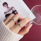 925 Silver Greek Letters Open Ring For Women