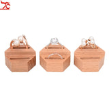 Solid Wood Hexagon Ring Display Stand Jewelry Storage Rack