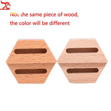 Solid Wood Hexagon Ring Display Stand Jewelry Storage Rack