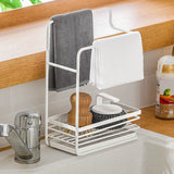Sponge Holder Dish Drainer Countertop Soap Rack Sink Tray Drain Rag Wall Mounted