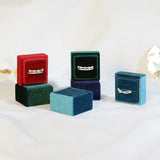 Velvet Trinket Ring Box 4x4x4cm Red/Navy Blue/Pink Jewelry Wedding
