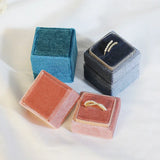 Velvet Trinket Ring Box 4x4x4cm Red/Navy Blue/Pink Jewelry Wedding