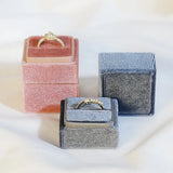 Velvet Trinket Ring Box 4x4x4cm Red/Navy Blue/Pink Jewelry Wedding
