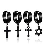 Stainless Steel Ear Studs Earrings Ear Ring Jewelry Winter Tassels Cross Unisex