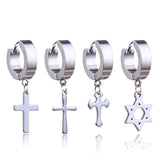 Stainless Steel Ear Studs Earrings Ear Ring Jewelry Winter Tassels Cross Unisex