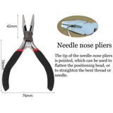 Stainless Steel Needle Nose Pliers Jewelry Tool 12.5cm