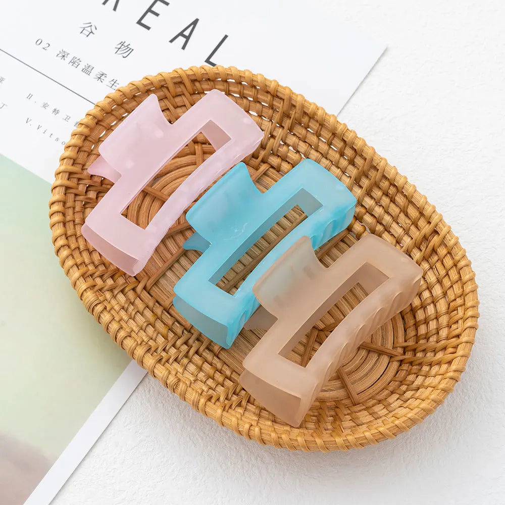 Women Square Acrylic Hair Claws Geometric Hair Clips