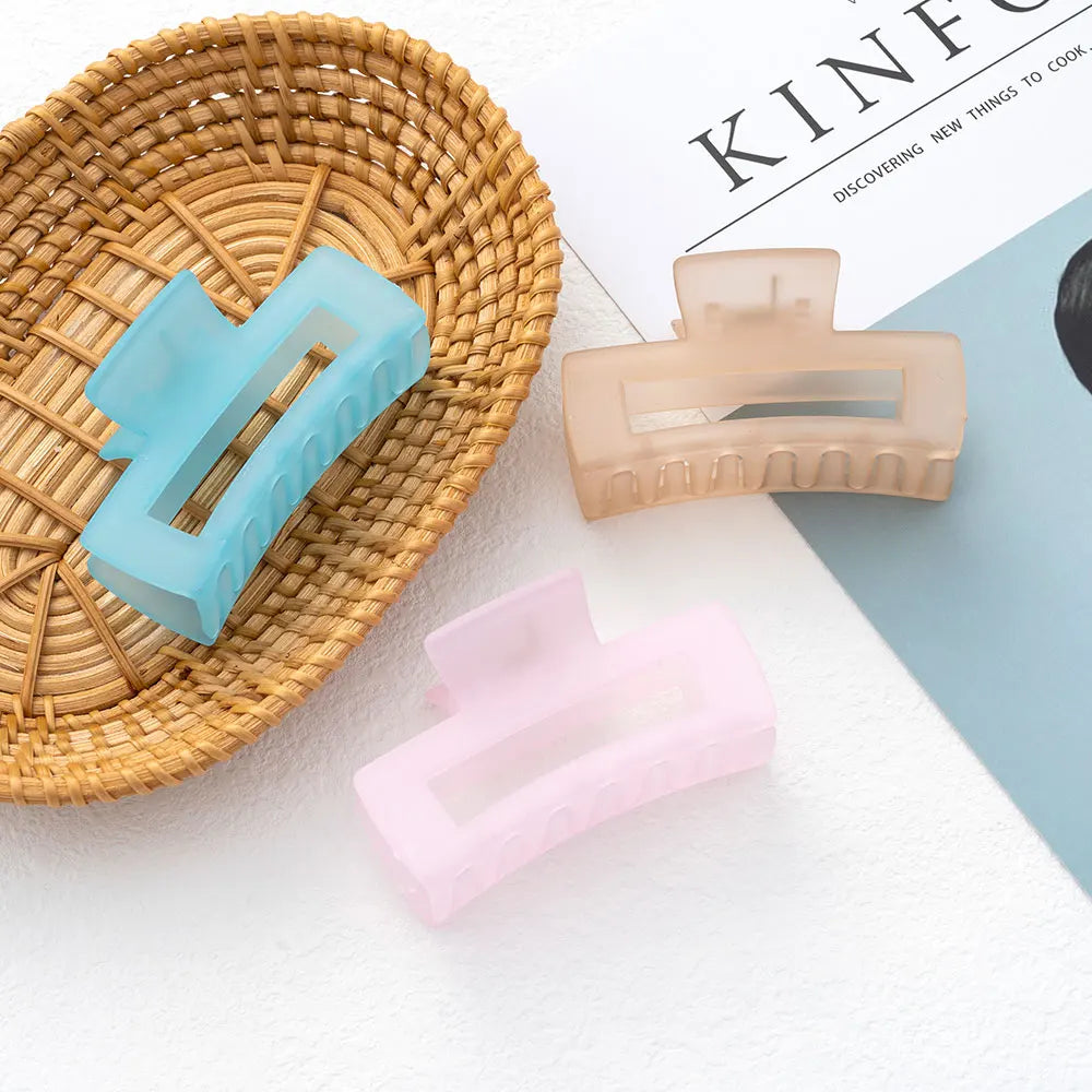Women Square Acrylic Hair Claws Geometric Hair Clips