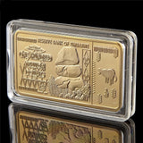 1 Pcs Zimbabwe $ 100 Trillion Dollar Plated Clad Bullion Bar Coin