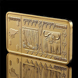1 Pcs Zimbabwe $ 100 Trillion Dollar Plated Clad Bullion Bar Coin