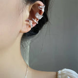 Zircon Wave Multilayer Ear Cuff Clip Earrings For Women Non-pierced Jewelry