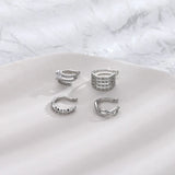 Zircon Wave Multilayer Ear Cuff Clip Earrings For Women Non-pierced Jewelry