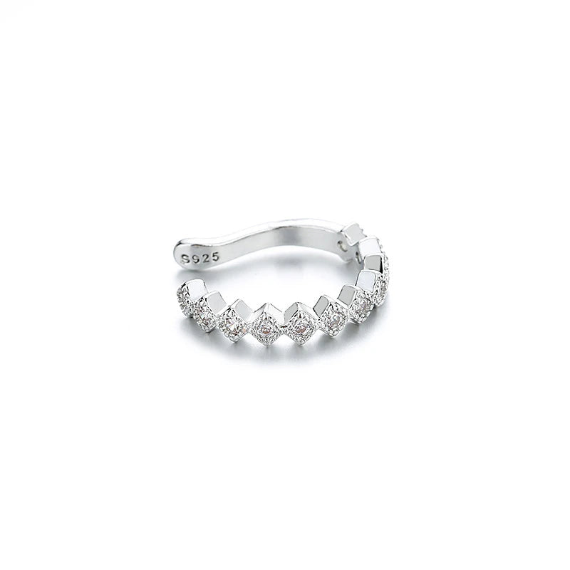 Zircon Wave Multilayer Ear Cuff Clip Earrings For Women Non-pierced Jewelry