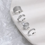 Zircon Wave Multilayer Ear Cuff Clip Earrings For Women Non-pierced Jewelry