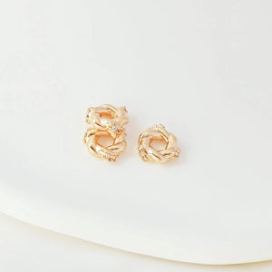 14K Copper Clad Zirconium Five Leaf Flower Necklace Bead