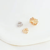 14K Copper Clad Zirconium Five Leaf Flower Necklace Bead