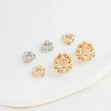 14K Copper Clad Zirconium Five Leaf Flower Necklace Bead