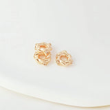 14K Copper Clad Zirconium Five Leaf Flower Necklace Bead