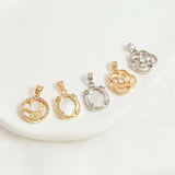 14K Copper Clad Rabbit Head Camellia Pendant DIY Jewelry Accessories