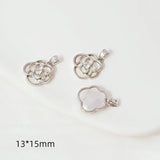 14K Copper Clad Rabbit Head Camellia Pendant DIY Jewelry Accessories