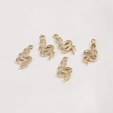 14k Copper Clad K Snake Zircon Pendant Jewelry DIY Materials