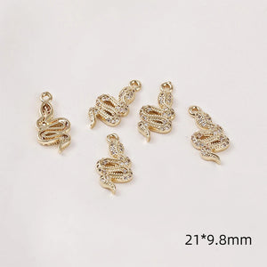 14k Copper Clad K Snake Zircon Pendant Jewelry DIY Materials
