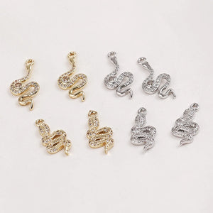 14k Copper Clad K Snake Zircon Pendant Jewelry DIY Materials