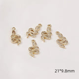 14k Copper Clad K Snake Zircon Pendant Jewelry DIY Materials