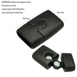 316 Stainless Steel Magnetic Clasps 10x3mm Inner Brushed Steel Leather Band