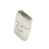 316 Stainless Steel Magnetic Clasps 10x3mm Inner Brushed Steel Leather Band