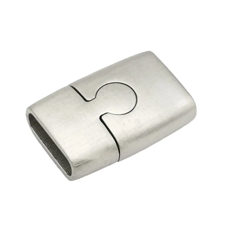 316 Stainless Steel Magnetic Clasps 10x3mm Inner Brushed Steel Leather Band